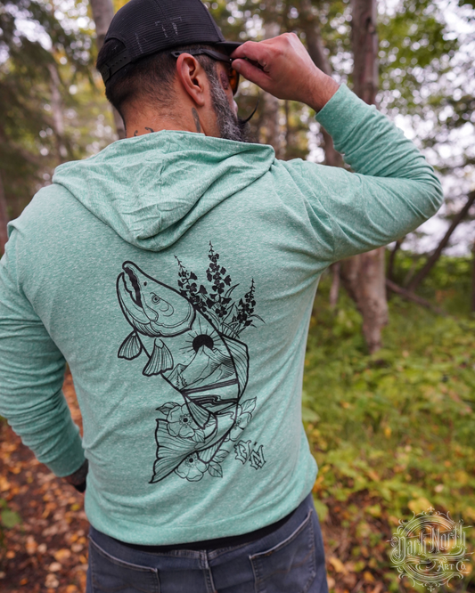 Summer Salmon Lightweight Hoodie Green