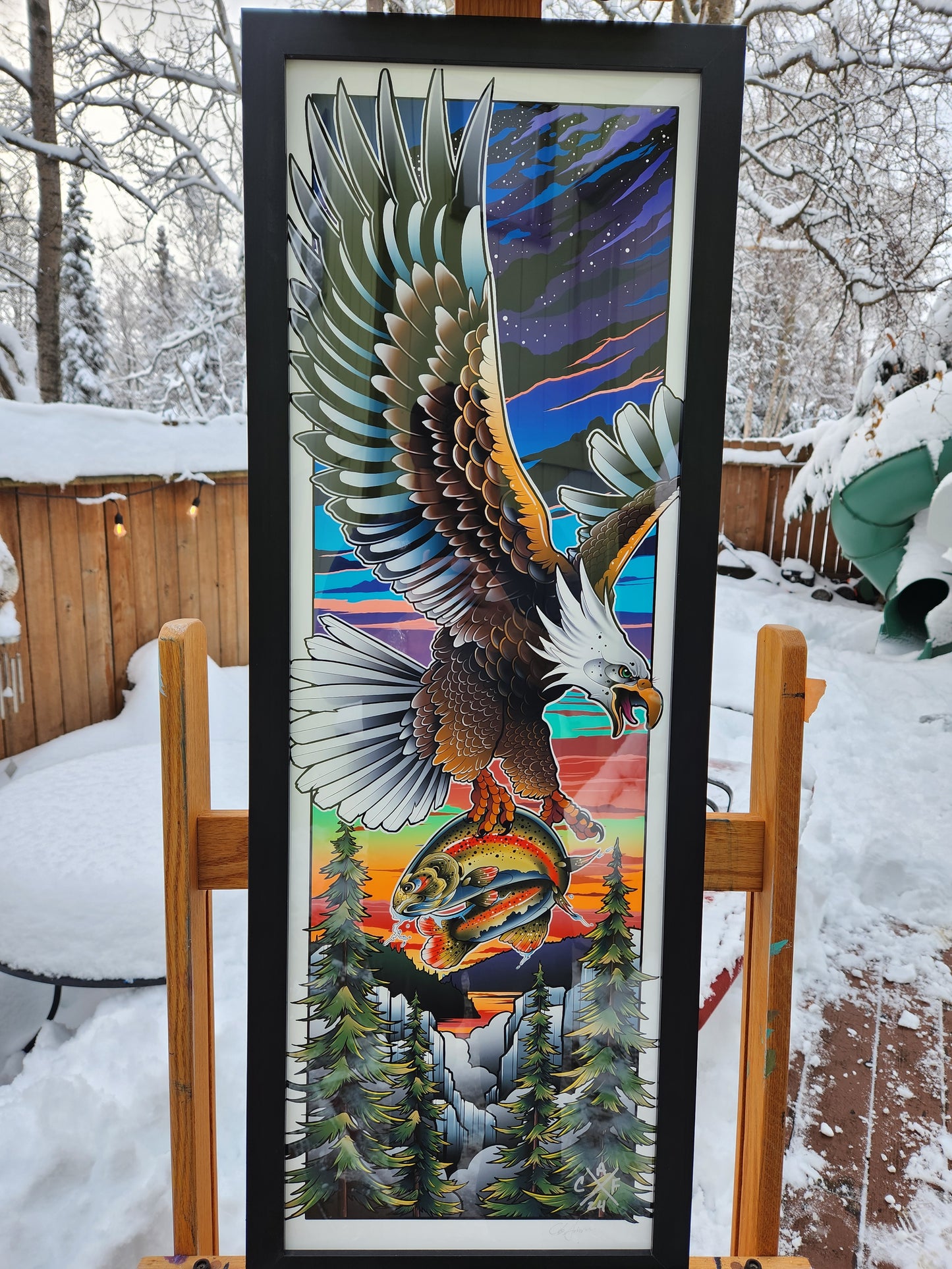 Spirited Away Alaska Eagle Fine art print 12x36