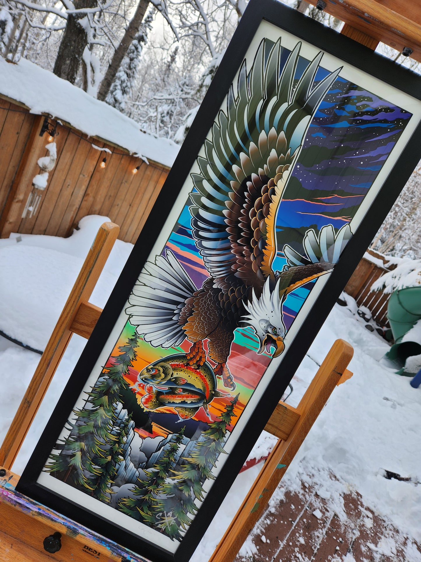 Spirited Away Alaska Eagle Fine art print 12x36