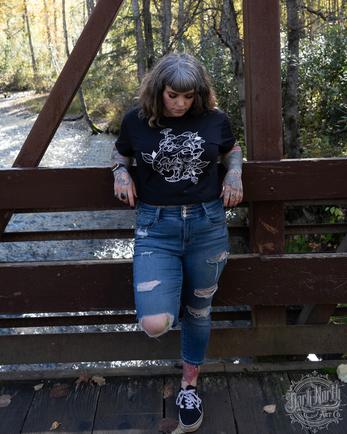 Bear Skull Crop Top T-Shirt