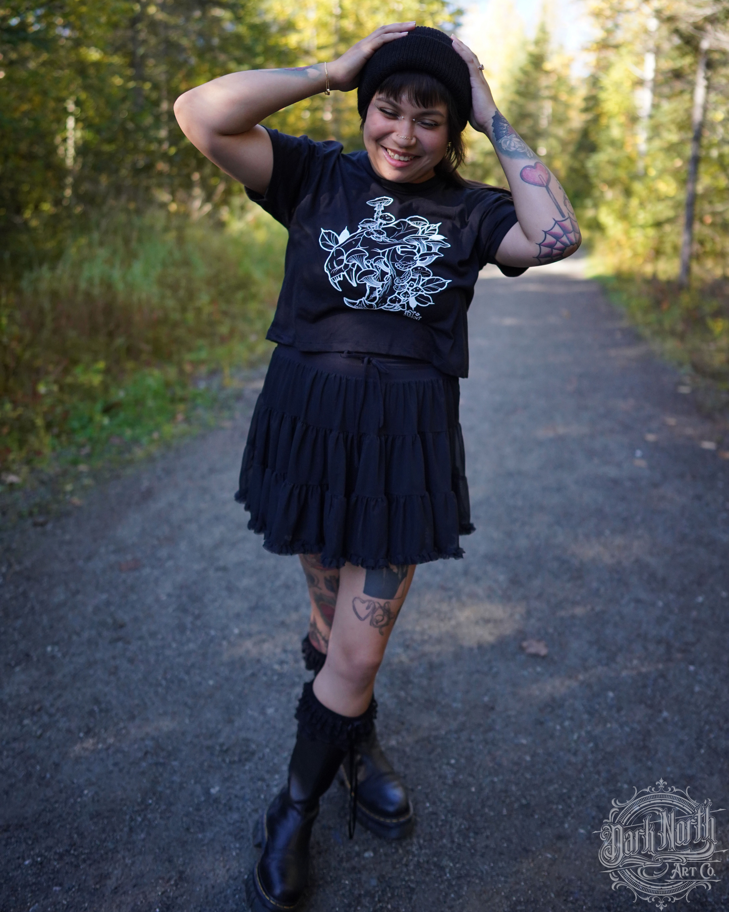 Bear Skull Crop Top T-Shirt