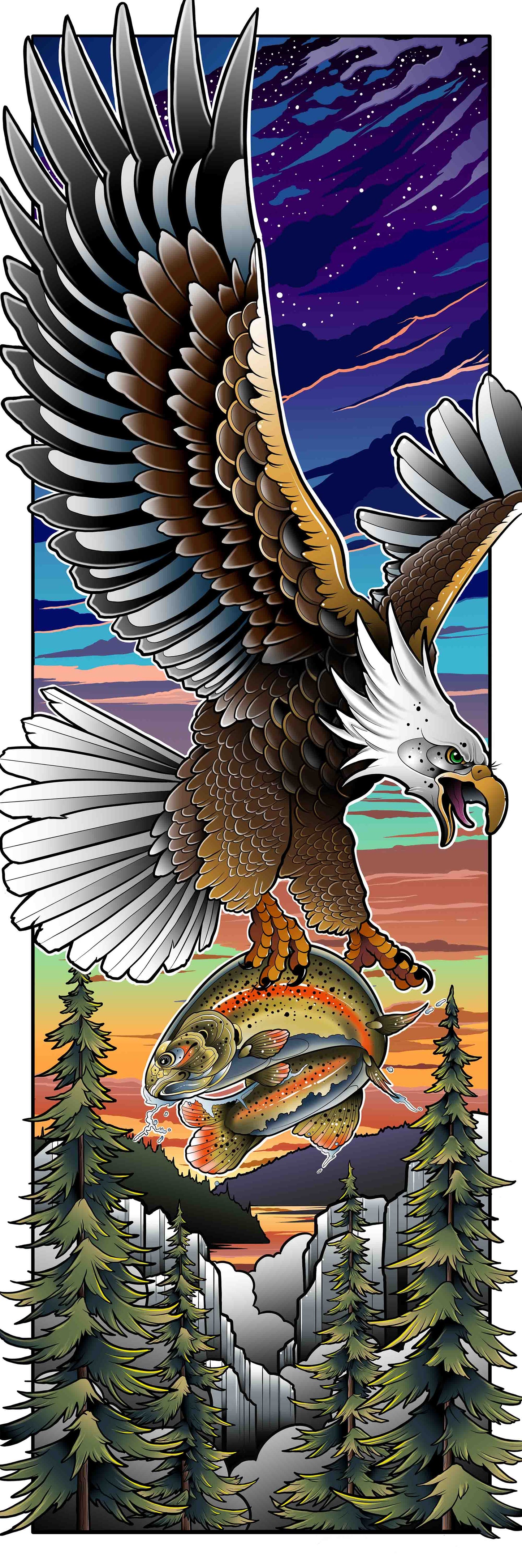 Spirited Away Alaska Eagle Fine art print 12x36