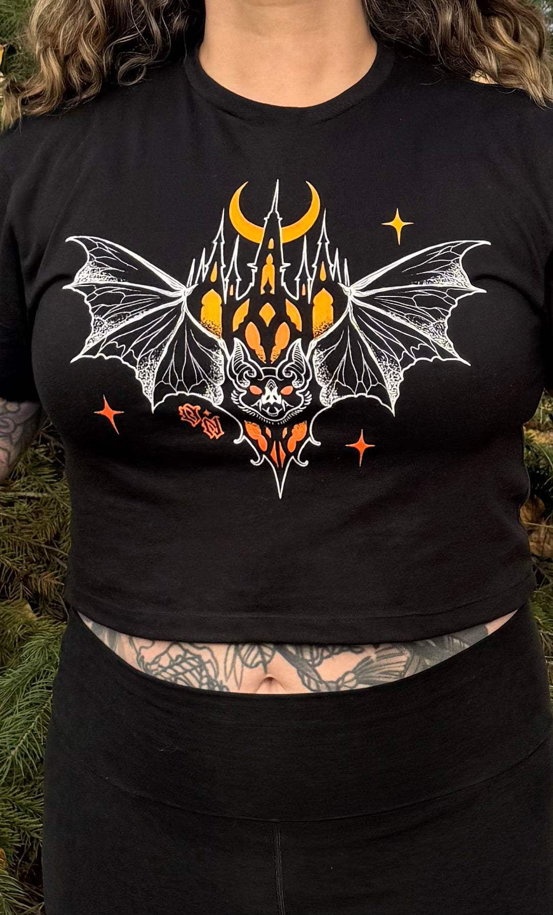 Halloween Edition Bat Crop Top T-shirt
