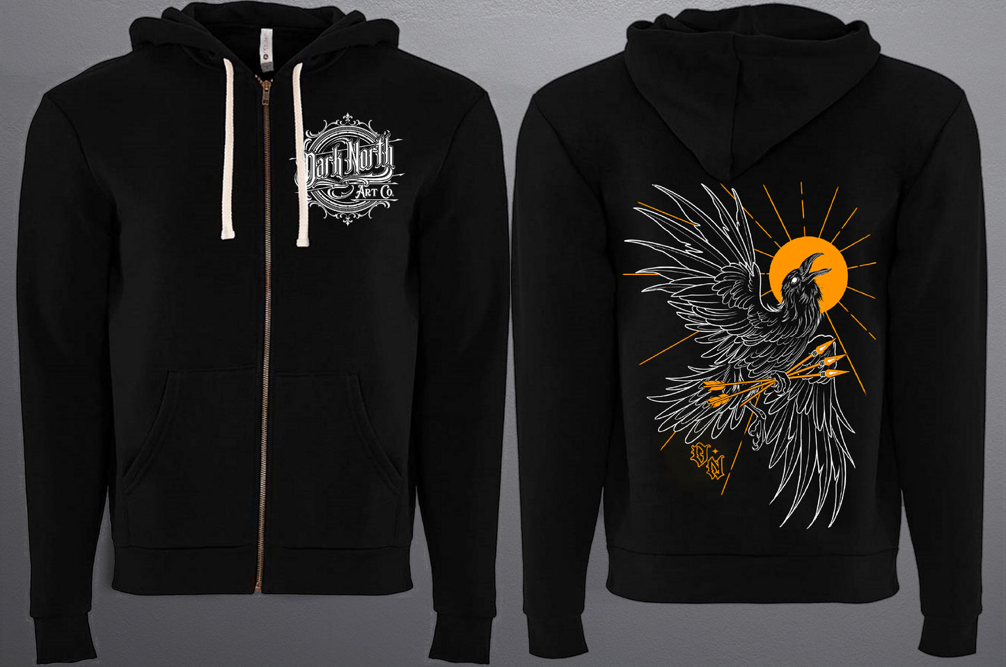Raven Heavy Zip Up Hoodie