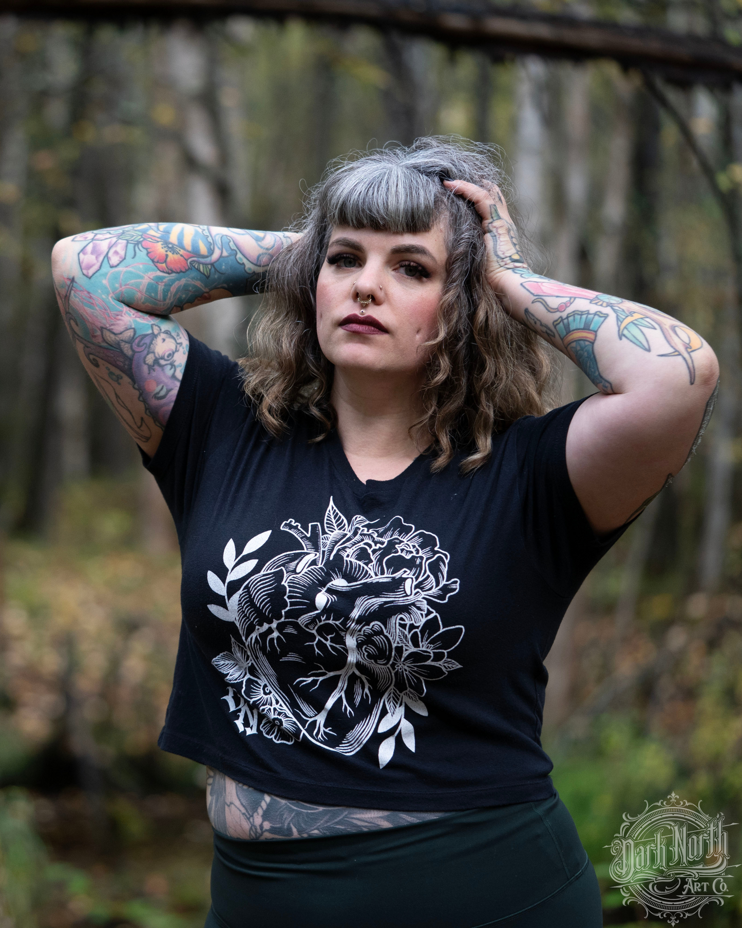 Corazon Crop Top T-Shirt Black