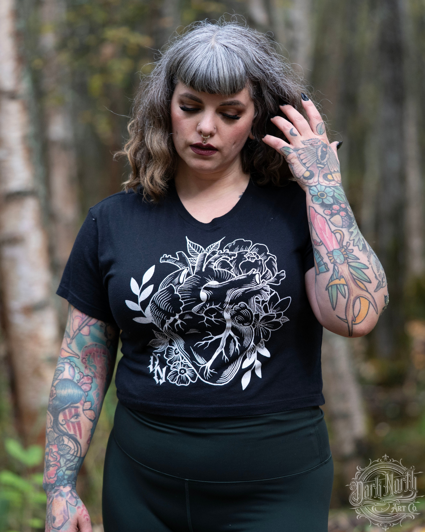 Corazon Crop Top T-Shirt Black