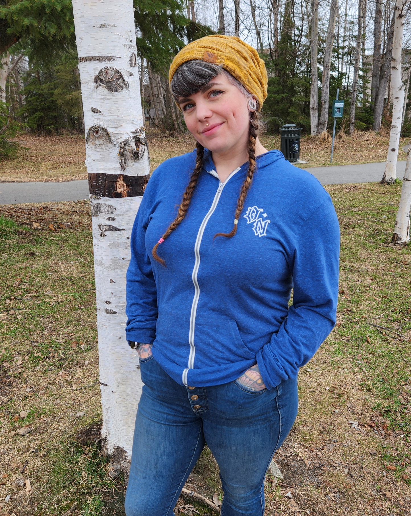 Shroom Hive Lightweight Hoodie Blue