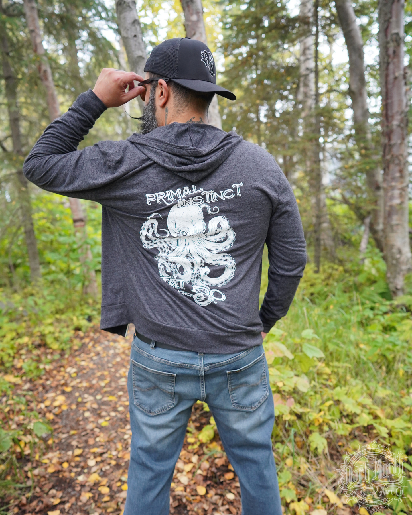 Primal Instinct Tattoo Grey Lightweight zip up