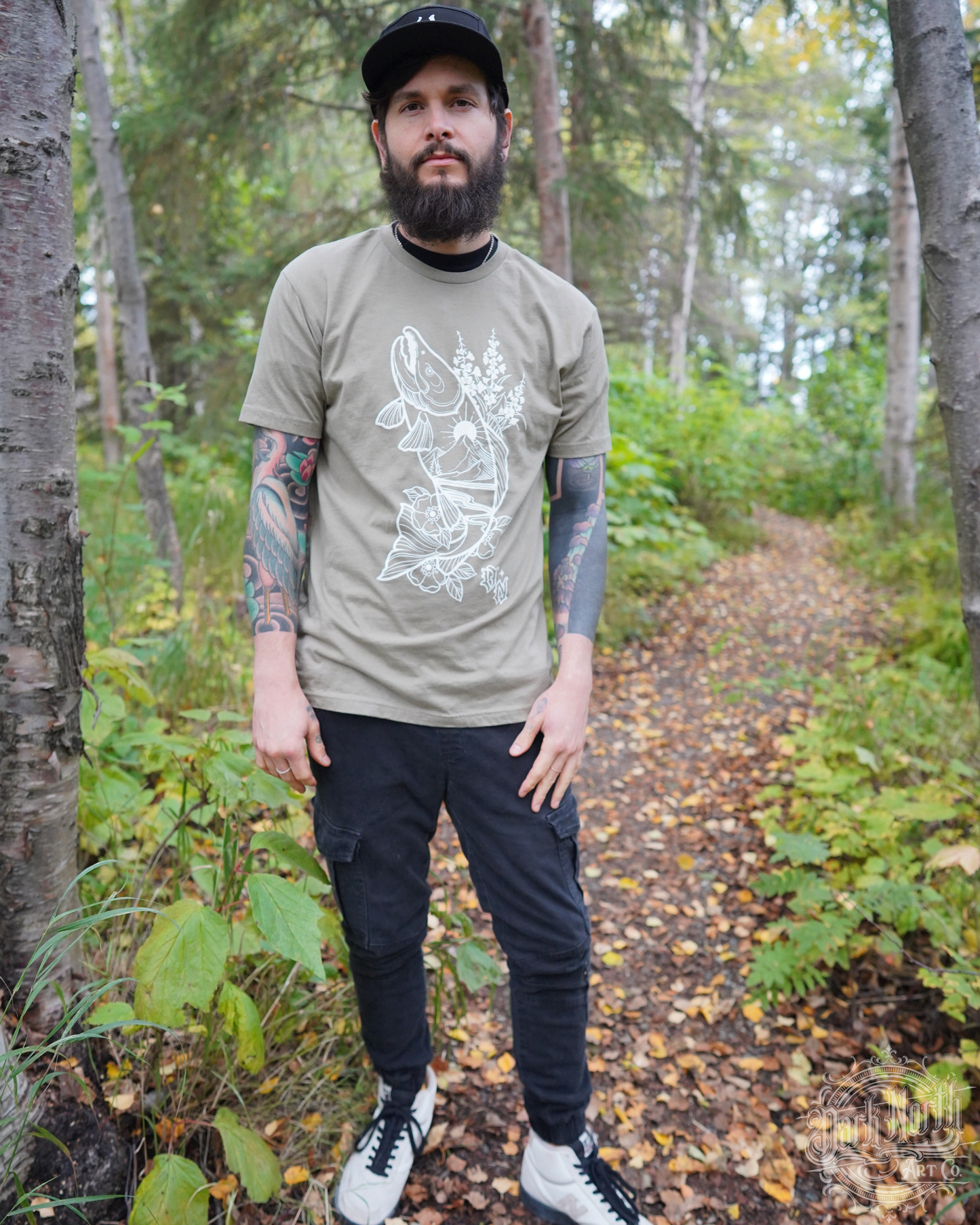 Summer Salmon T-Shirt Light Olive