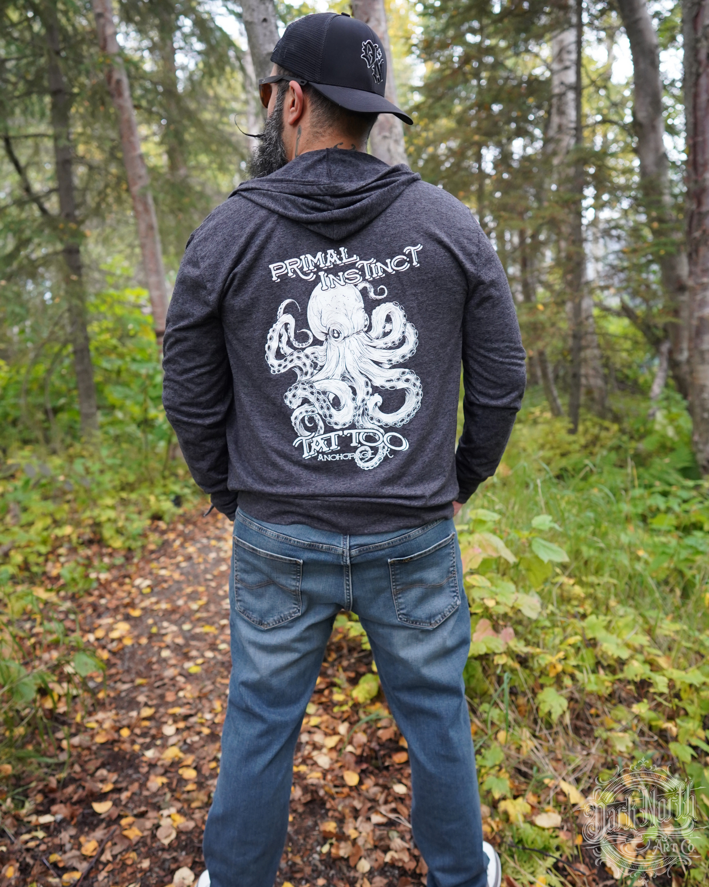 Primal Instinct Tattoo Grey Lightweight zip up