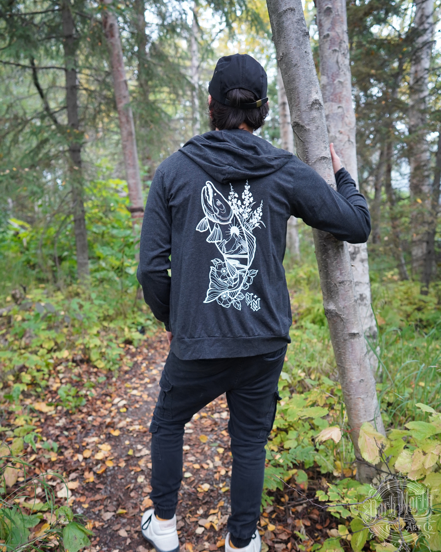 Salmon Lightweight Hoodie Grey