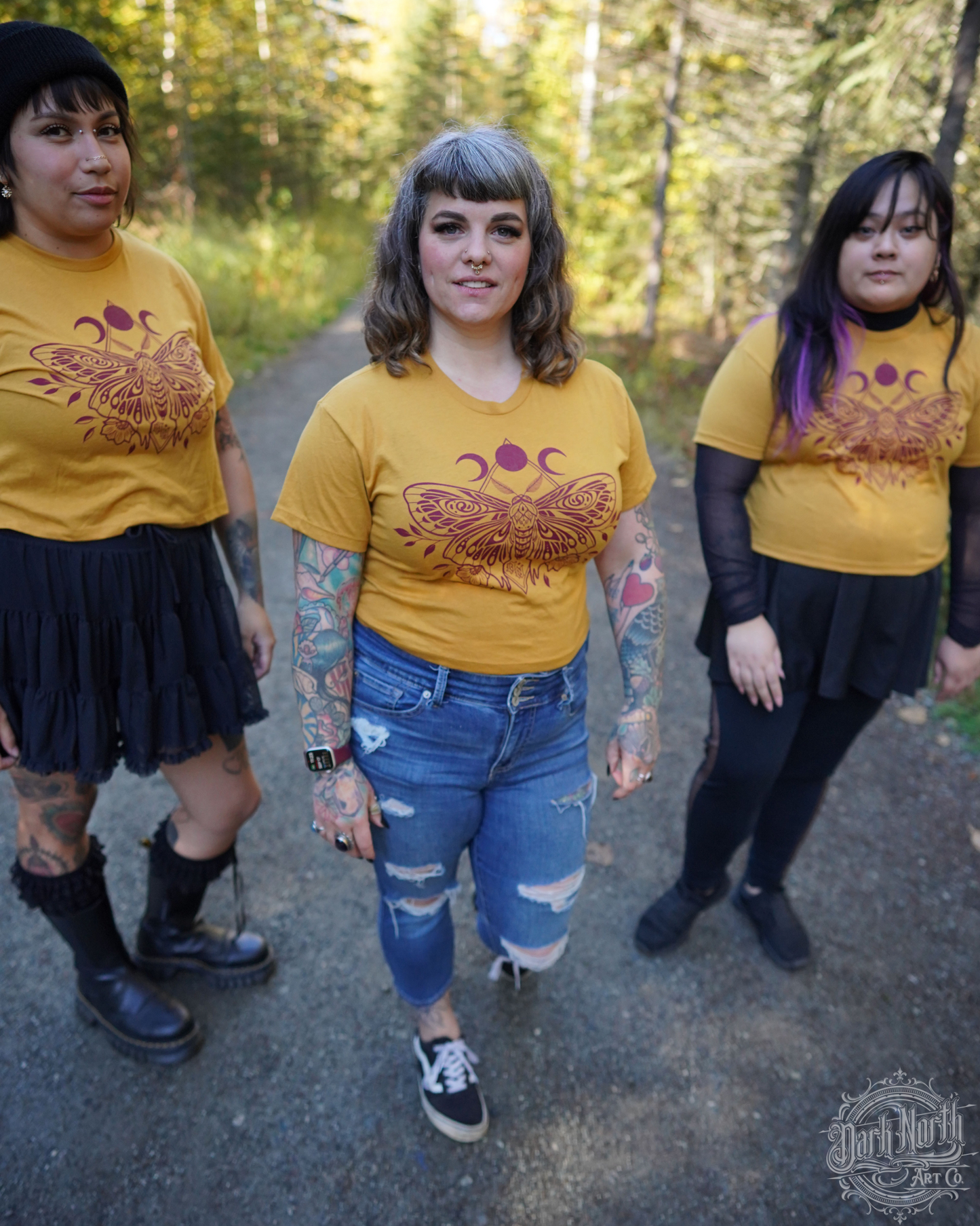 Moth Crop Top T-shirt Gold