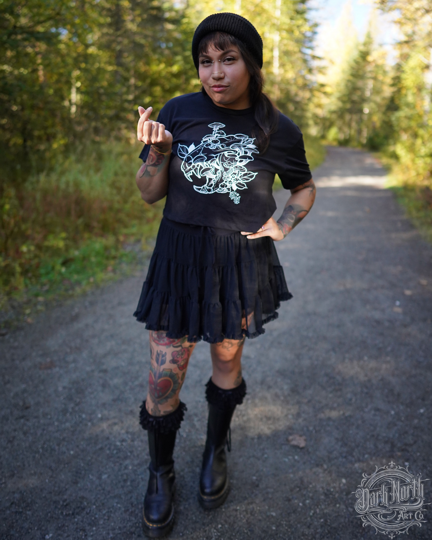 Bear Skull Crop Top T-Shirt