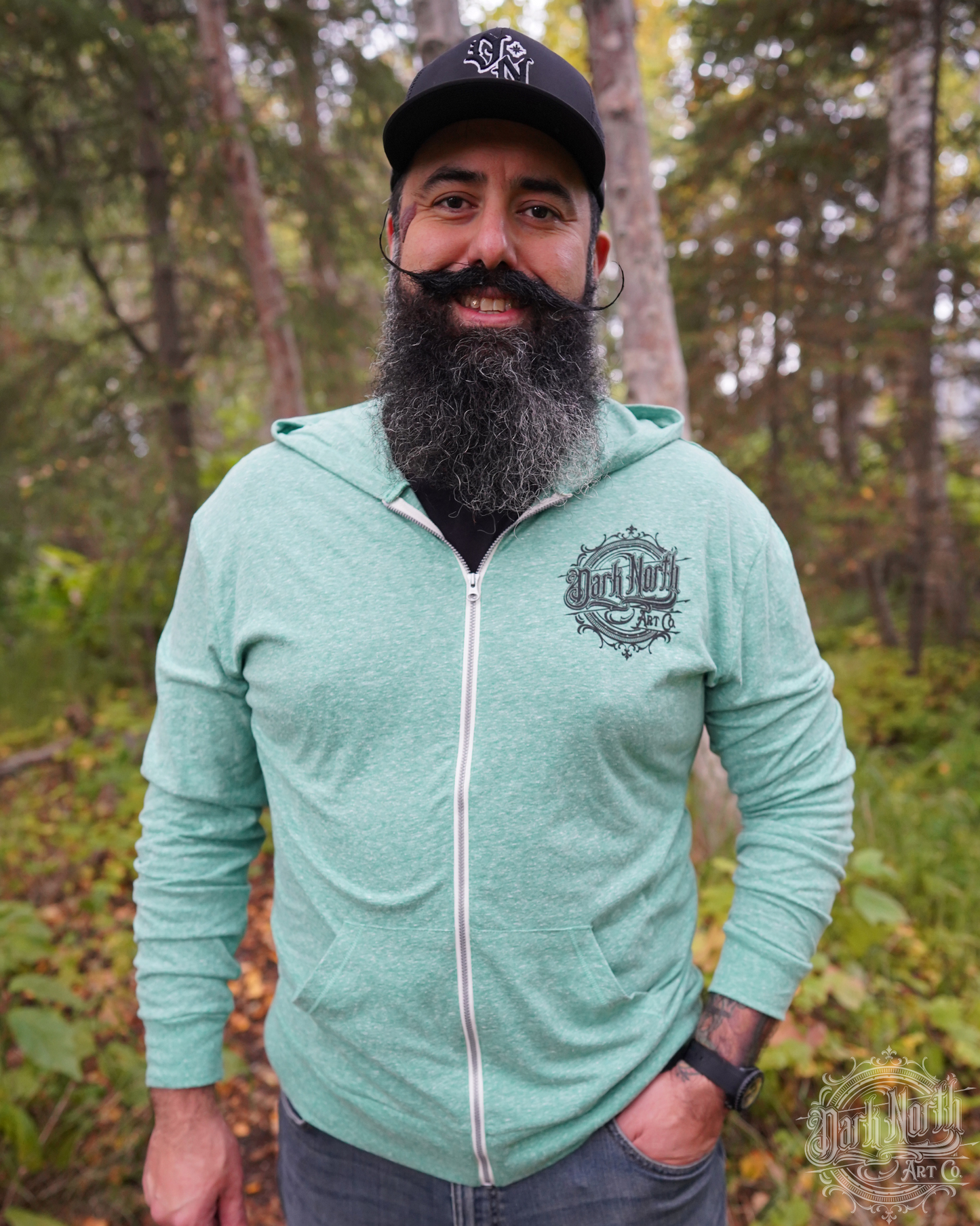 Summer Salmon Lightweight Hoodie Green