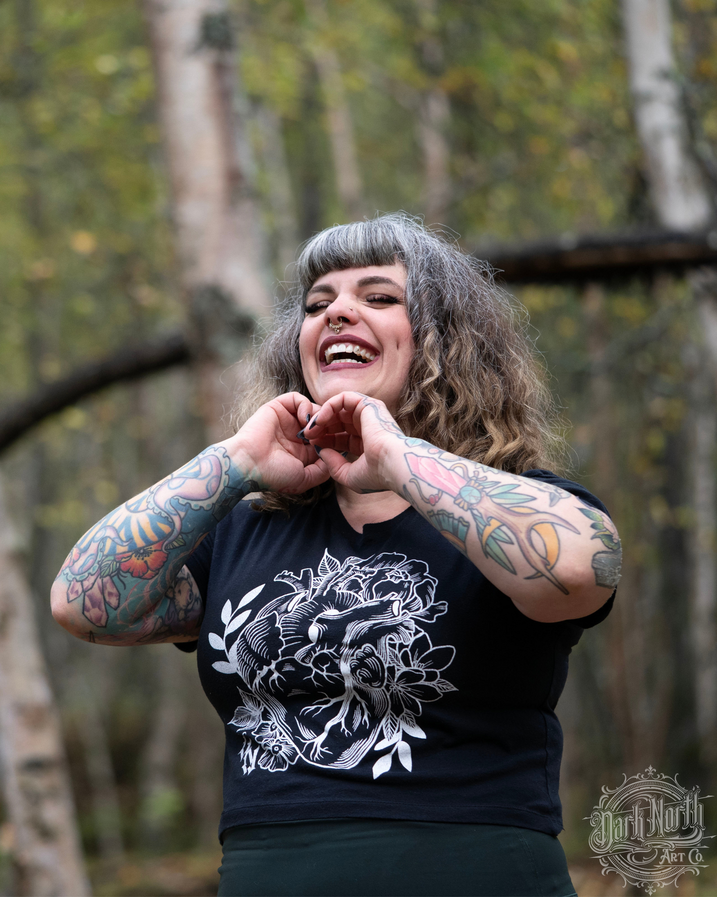 Corazon Crop Top T-Shirt Black