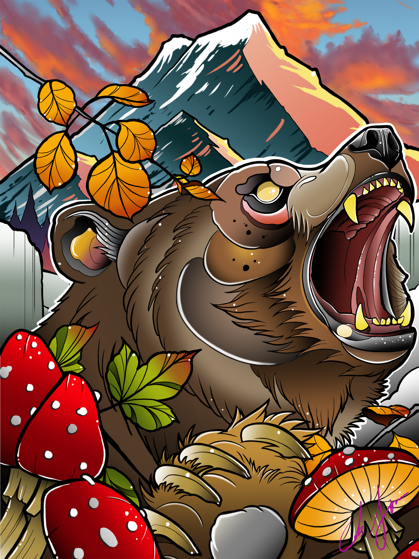 "Bearly Awake" Fine Art Print 11x14