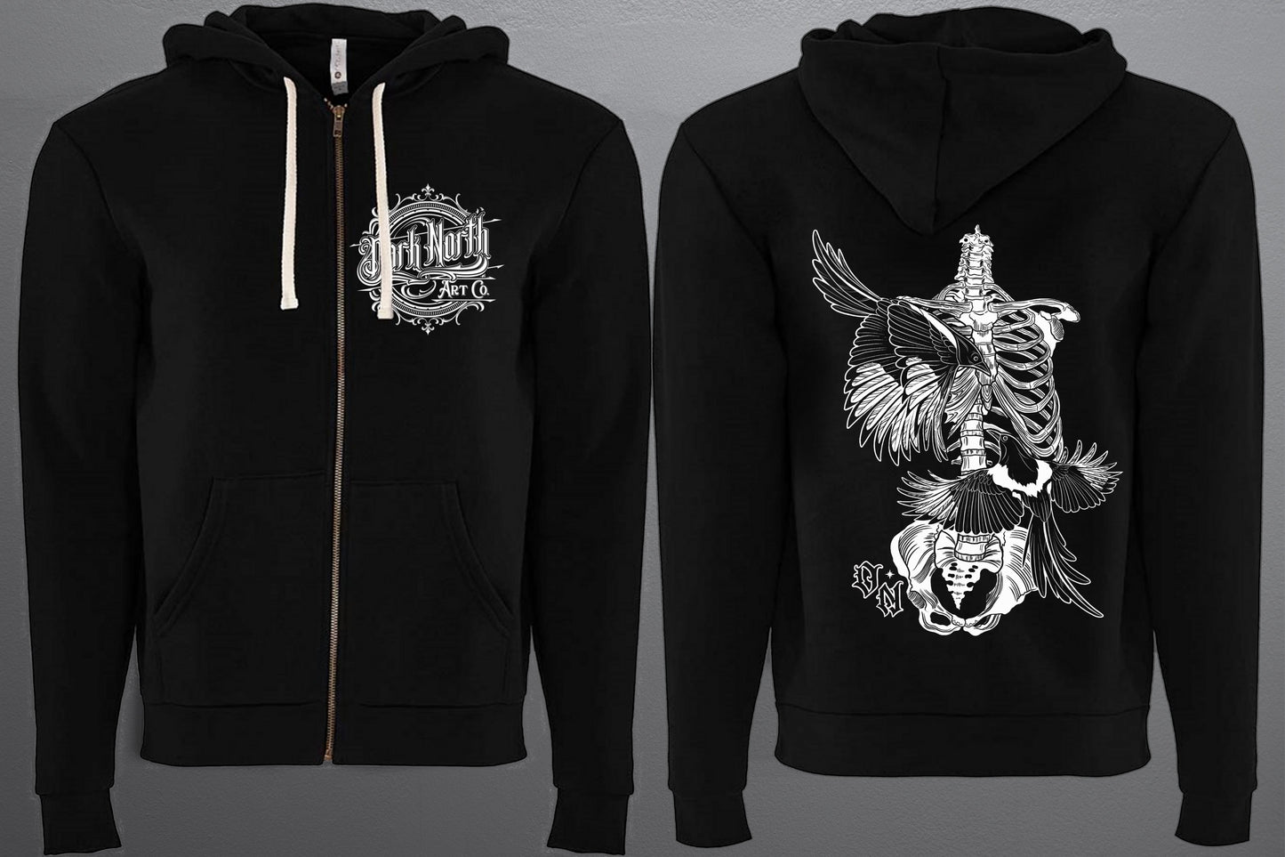 Death by Magpie Zip Up Hoodie