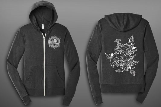 Bear Skull Lightweight Hoodie Grey