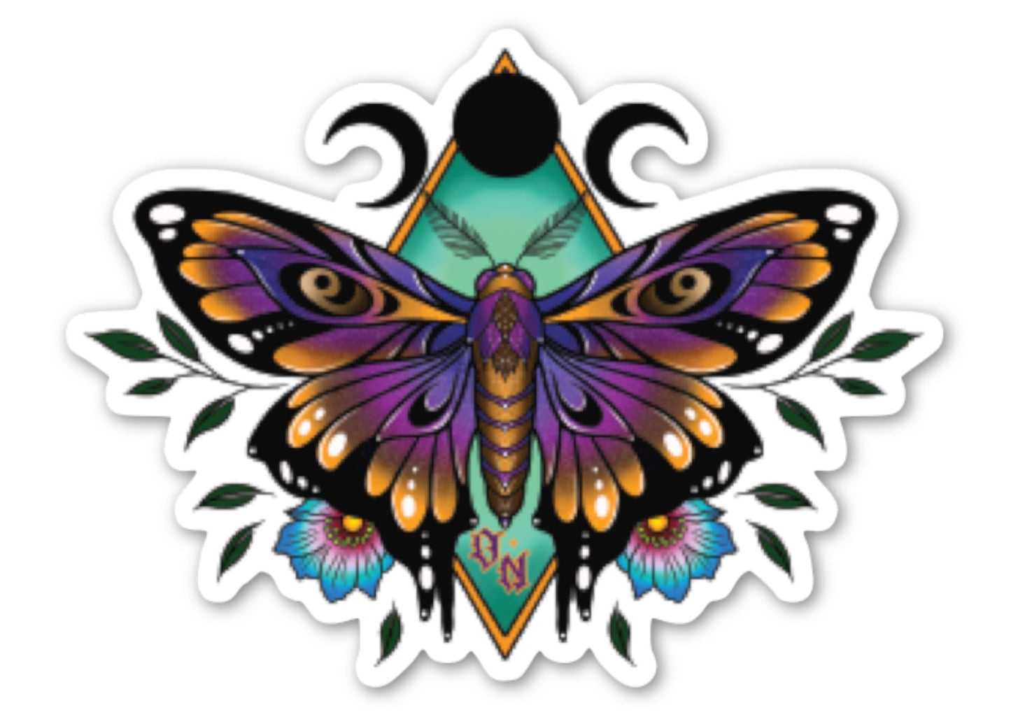 Moth Glitter sticker