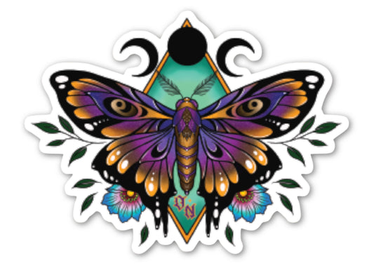 Moth Glitter sticker