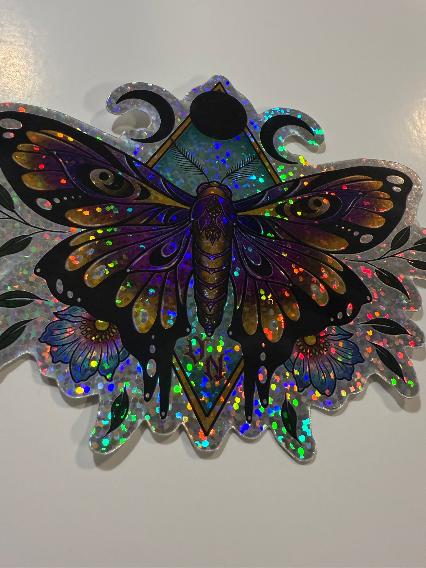 Moth Glitter sticker