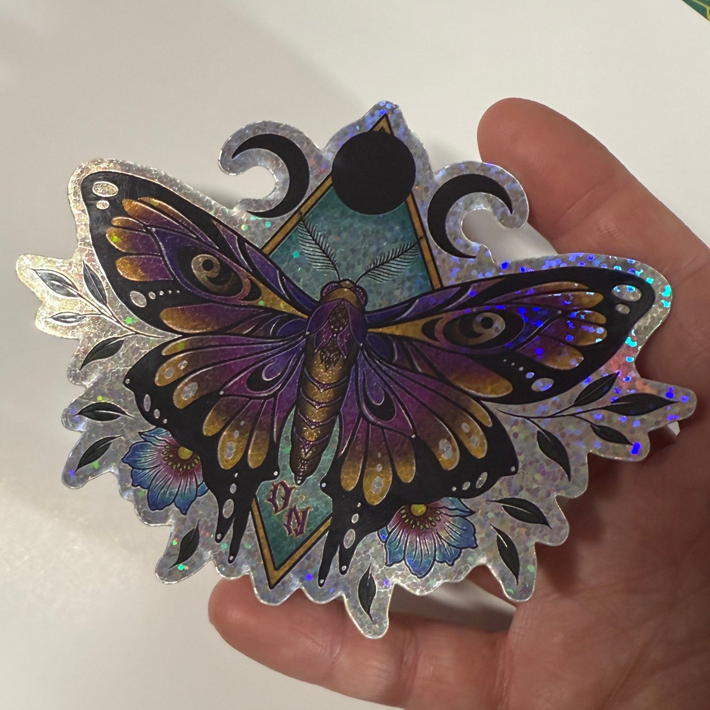Moth Glitter sticker