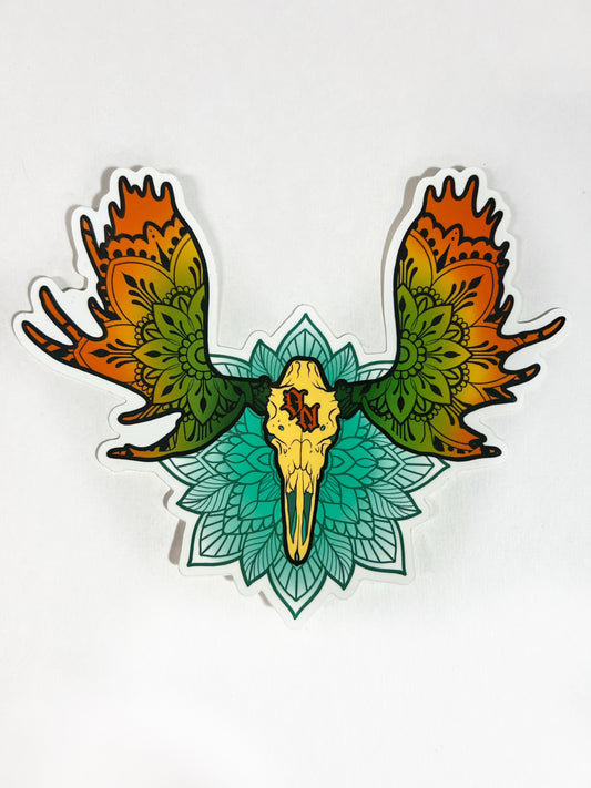 Mandala Moose Sticker 5x6