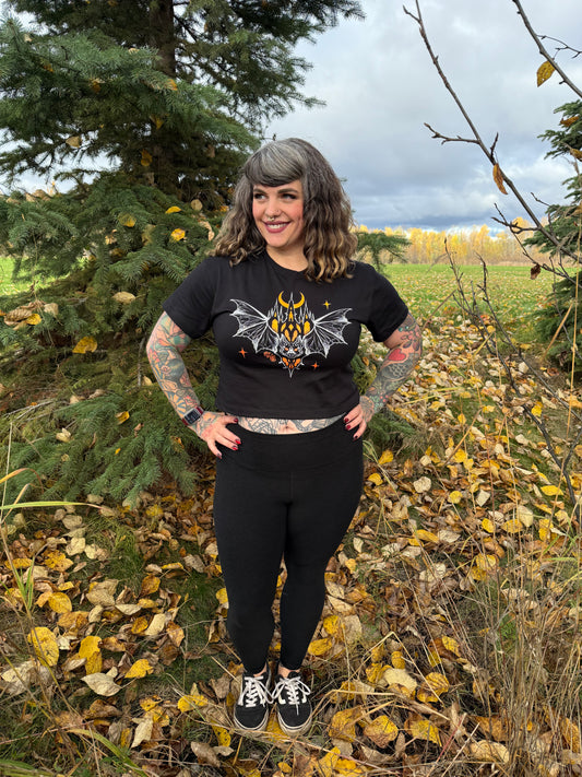Halloween Edition Bat Crop Top T-shirt