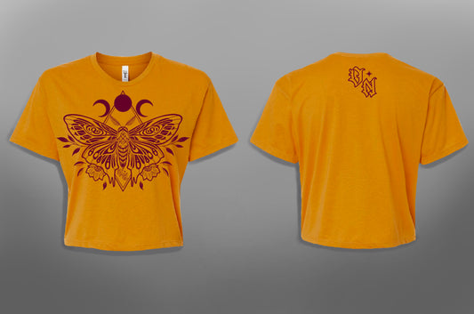 Moth Crop Top T-shirt Gold