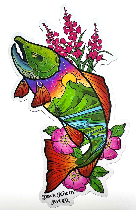 Summer Salmon Sticker 2.5x4.5