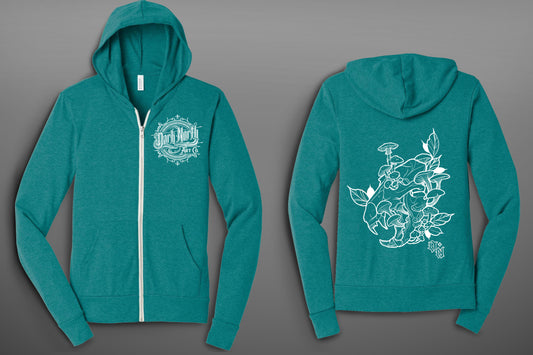 Bear Skull Lightweight Hoodie Teal