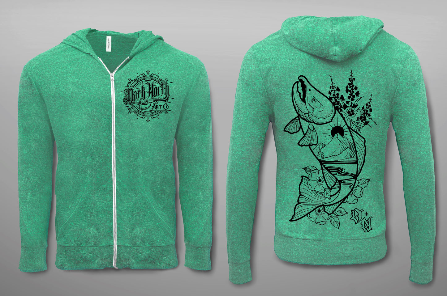 Summer Salmon Lightweight Hoodie Green