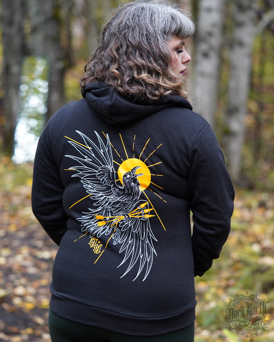 Raven Heavy Zip Up Hoodie